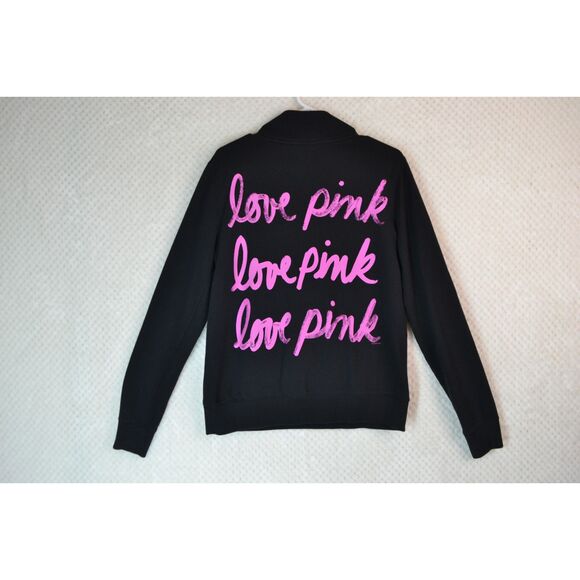 Victoria's Secret PINK Women's Large Black Pink Sweatshirt - Picture 5 of 12